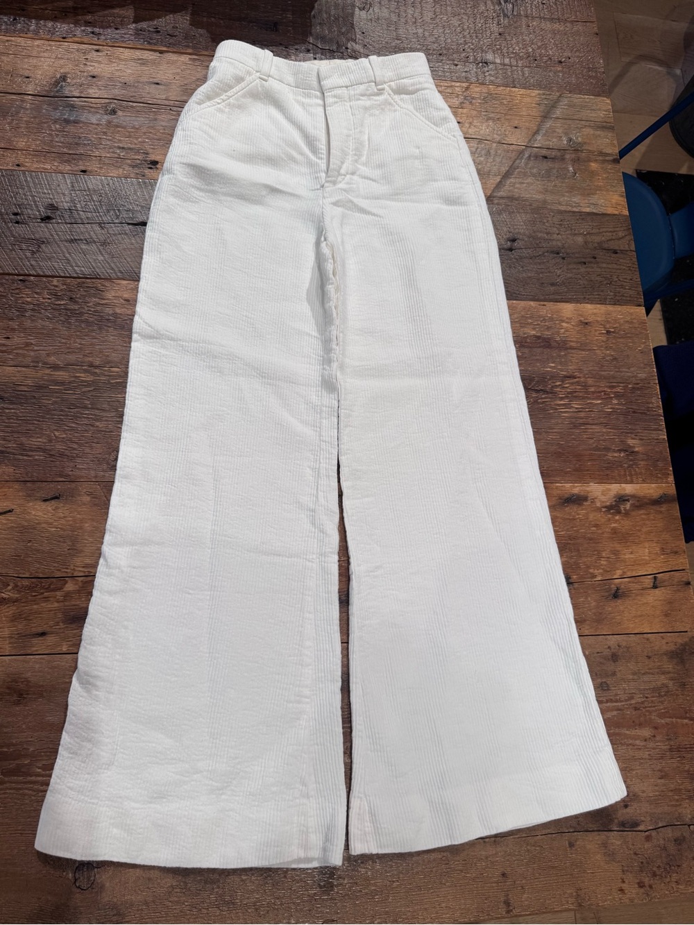 Chloe Cream Wide-Leg Corduroy Jeans